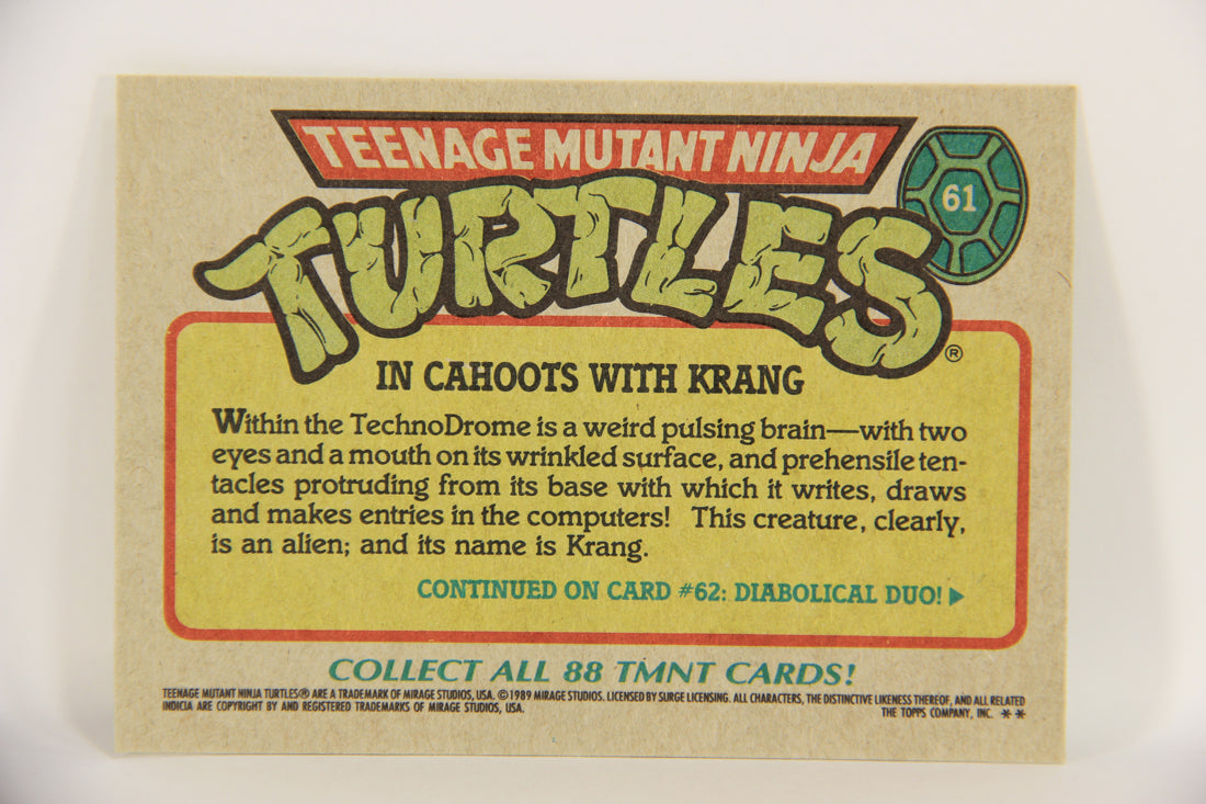 Teenage Mutant Ninja Turtles 1989 Trading Card #61 In Cahoots With Krang ENG L019863