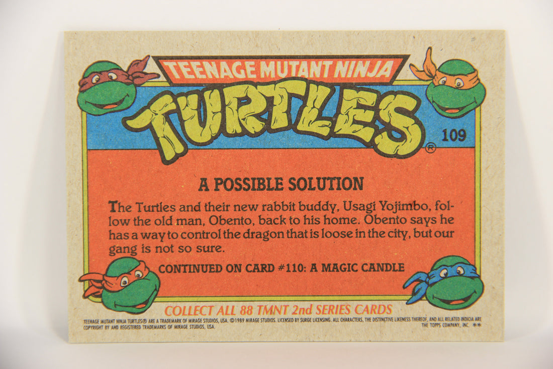 Teenage Mutant Ninja Turtles 2nd Series 1989 Trading Card #109 A Possible Solution L019866