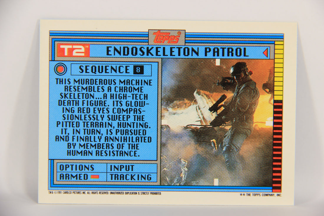 Terminator 2 Judgement Day 1991 Trading Card Sticker #8 Endoskeleton Patrol L019868