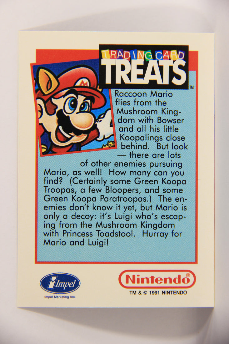 Super Mario Bros. 1991 Vintage Treats Impel Trading Card Raccoon Mario ENG L019888