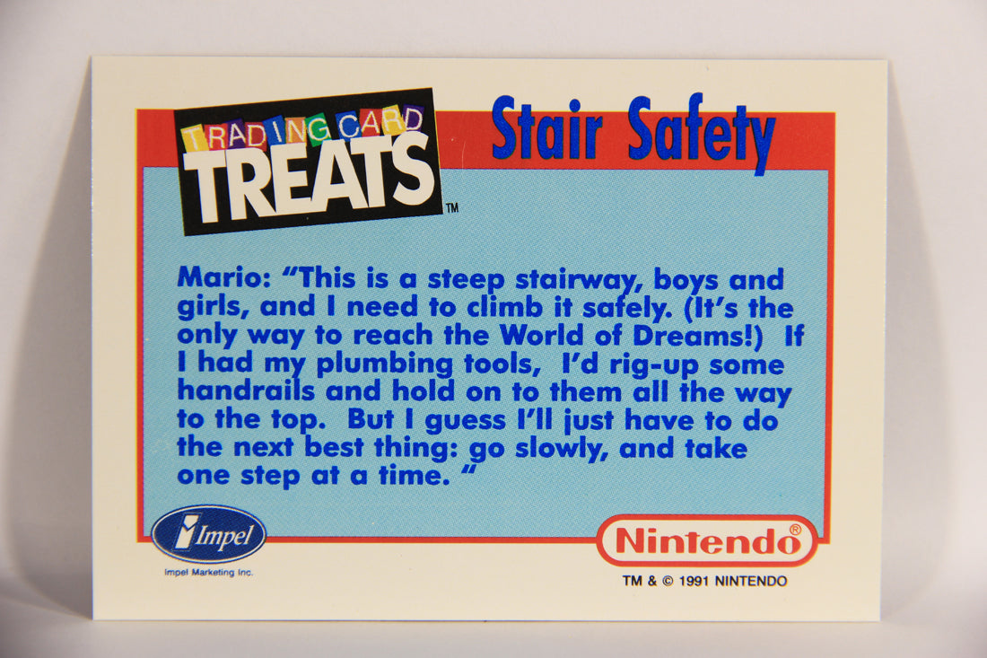 Super Mario Bros. 1991 Vintage Treats Impel Vintage Trading Card Stairs Safety L019889