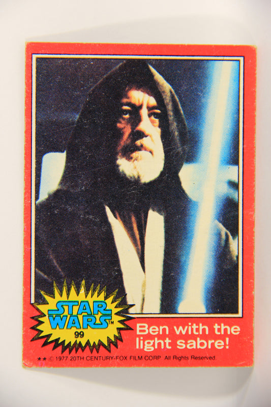 Star Wars 1977 Trading Card #99 Ben With The Light Sabre ENG Topps L019909