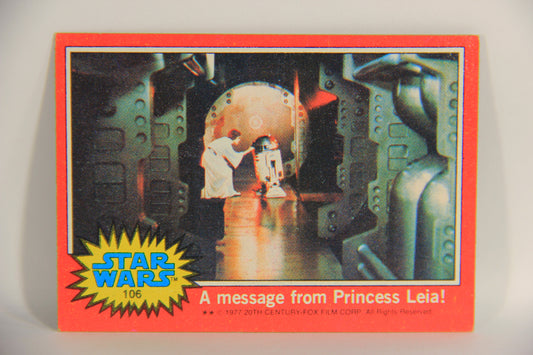 Star Wars 1977 Trading Card #106 A Message From Princess Leia ENG Topps L019914