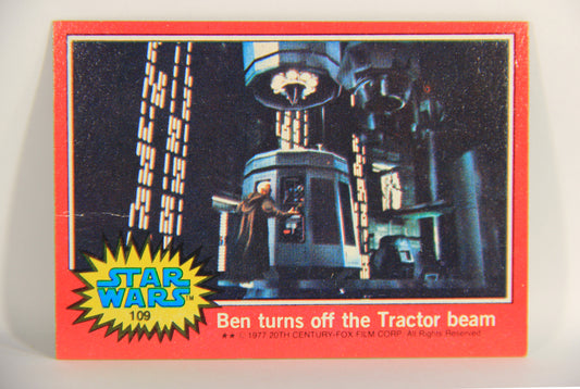 Star Wars 1977 Trading Card #109 Ben Turns Off The Tractor Beam ENG Topps L019916