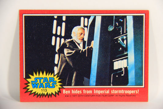 Star Wars 1977 Card #113 Ben Hides From Imperial Stormtroopers ENG Topps L019918