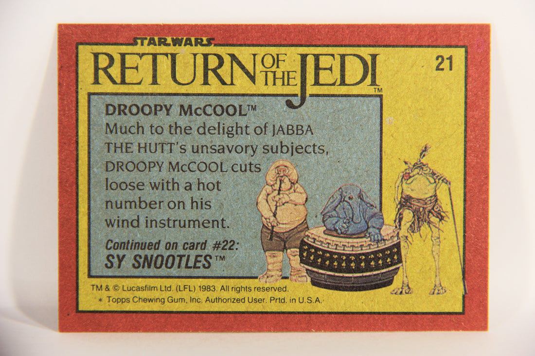 Star Wars Return Of The Jedi 1983 Trading Card #21 Droopy McCool ENG Topps L019932