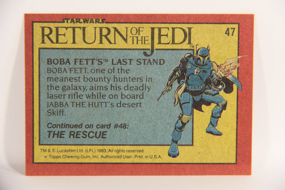 Star Wars Return Of The Jedi 1983 Card #47 Boba Fett's Last Stand ENG Topps L019935