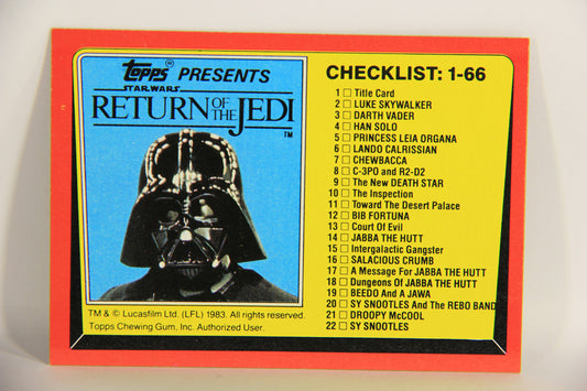 Star Wars Return Of The Jedi 1983 Card #131 Checklist 1-66 ENG Topps L019948