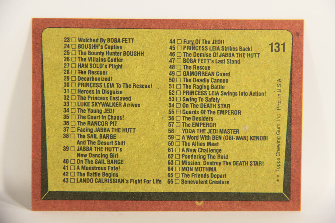 Star Wars Return Of The Jedi 1983 Card #131 Checklist 1-66 ENG Topps L019948