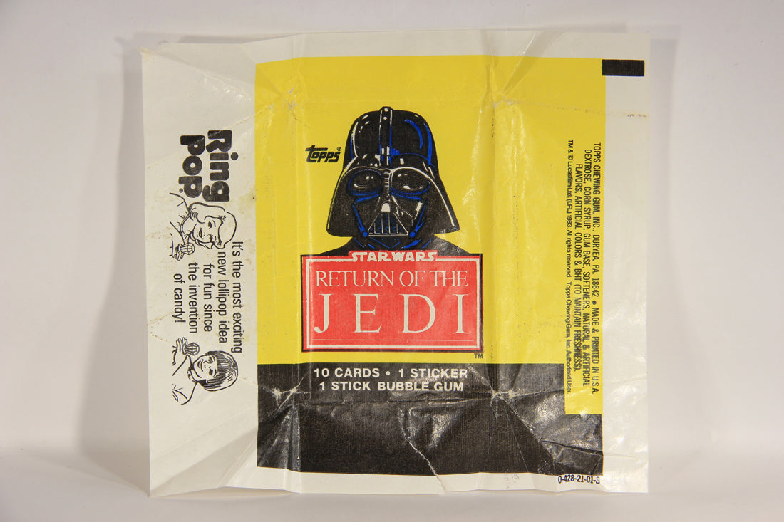 Star Wars ROTJ 1983 Trading Card Wax Wrapper Darth Vader ENG Topps L019950