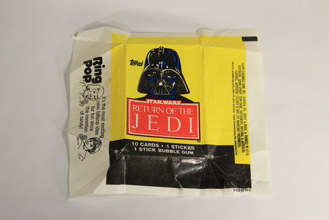 Star Wars ROTJ 1983 Trading Card Wax Wrapper Darth Vader ENG Topps L019950