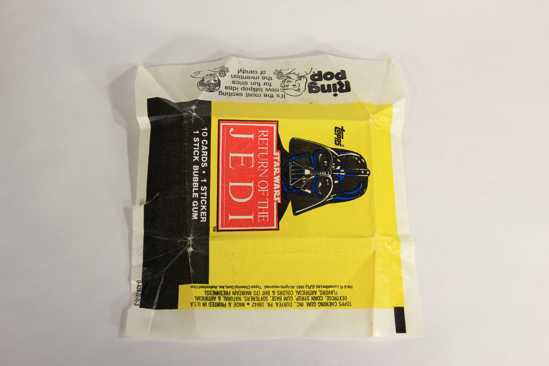 Star Wars ROTJ 1983 Trading Card Wax Wrapper Darth Vader ENG Topps L019950