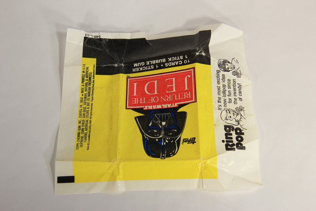 Star Wars ROTJ 1983 Trading Card Wax Wrapper Darth Vader ENG Topps L019950