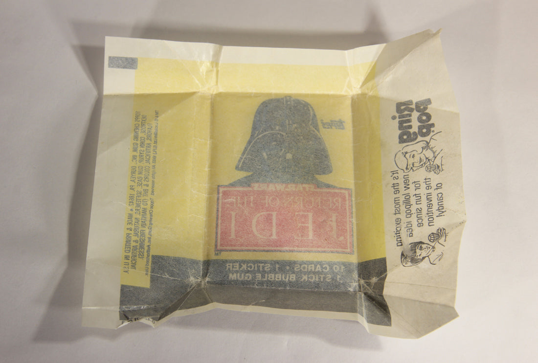 Star Wars ROTJ 1983 Trading Card Wax Wrapper Darth Vader ENG Topps L019950