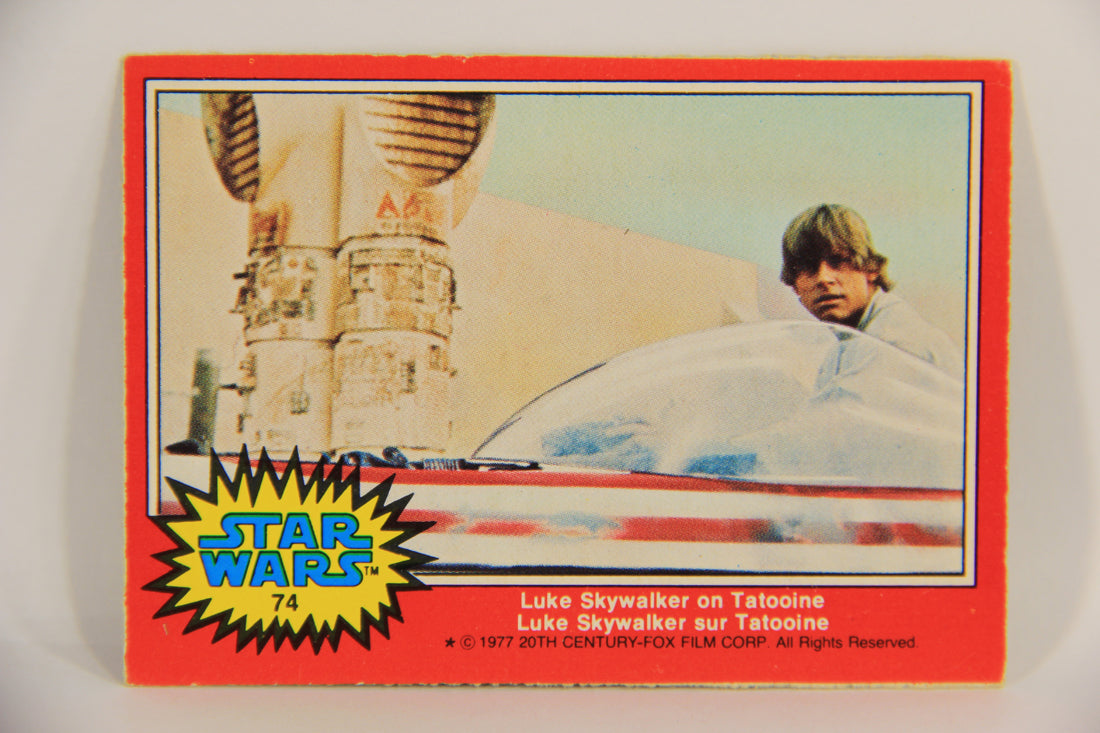 Star Wars 1977 Card #74 Luke Skywalker On Tatooine FR-ENG O-Pee-Chee L019957