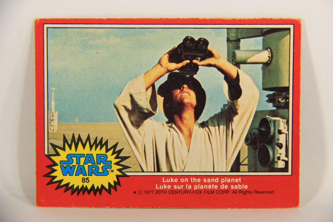 Star Wars 1977 Trading Card #85 Luke On The Sand Planet FR-ENG O-Pee-Chee L019960