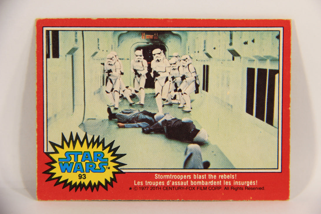 Star Wars 1977 Card #93 Stormtroopers Blast The Rebels FR-ENG OPC L019961