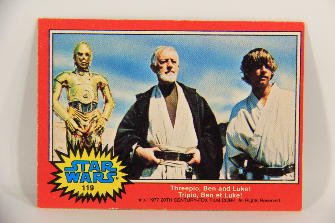 Star Wars 1977 Trading Card #119 Threepio Ben And Luke FR-ENG O-Pee-Chee L019971