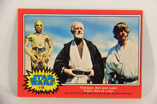 Star Wars 1977 Trading Card #119 Threepio Ben And Luke FR-ENG O-Pee-Chee L019971