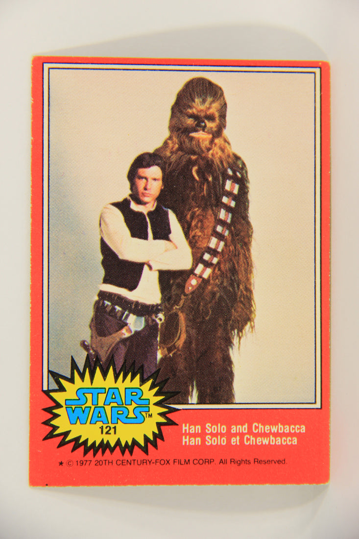 Star Wars 1977 Trading Card #121 Han Solo And Chewbacca FR-ENG OPC L019973