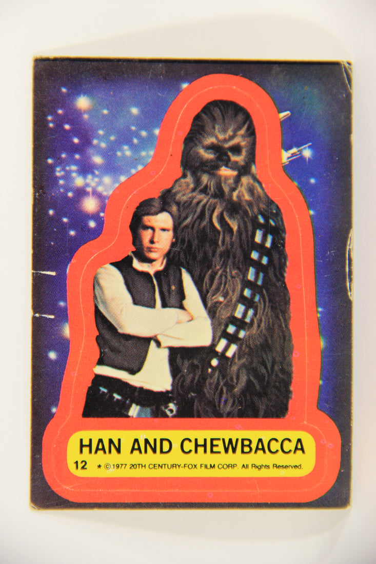 Star Wars 1977 Sticker Card #12 Han And Chewbacca ENG OPC L019976