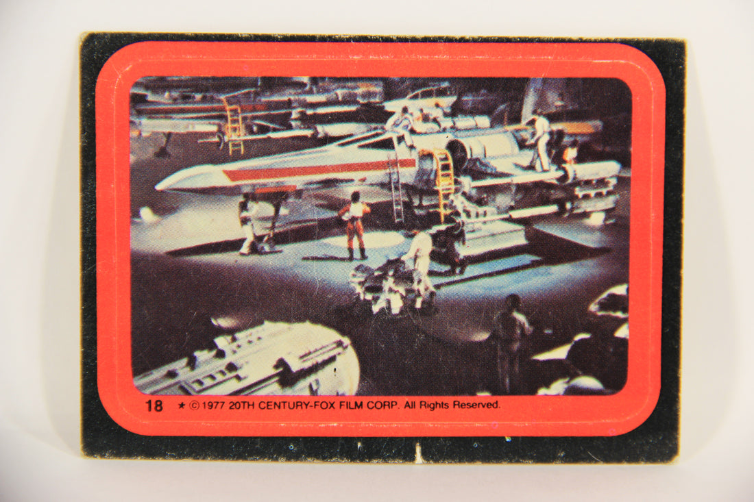 Star Wars 1977 Sticker Card #18 Rebel Base X-Wing Fighter ENG O-Pee-Chee L019981