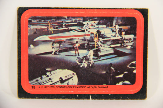 Star Wars 1977 Sticker Card #18 Rebel Base X-Wing Fighter ENG O-Pee-Chee L019981