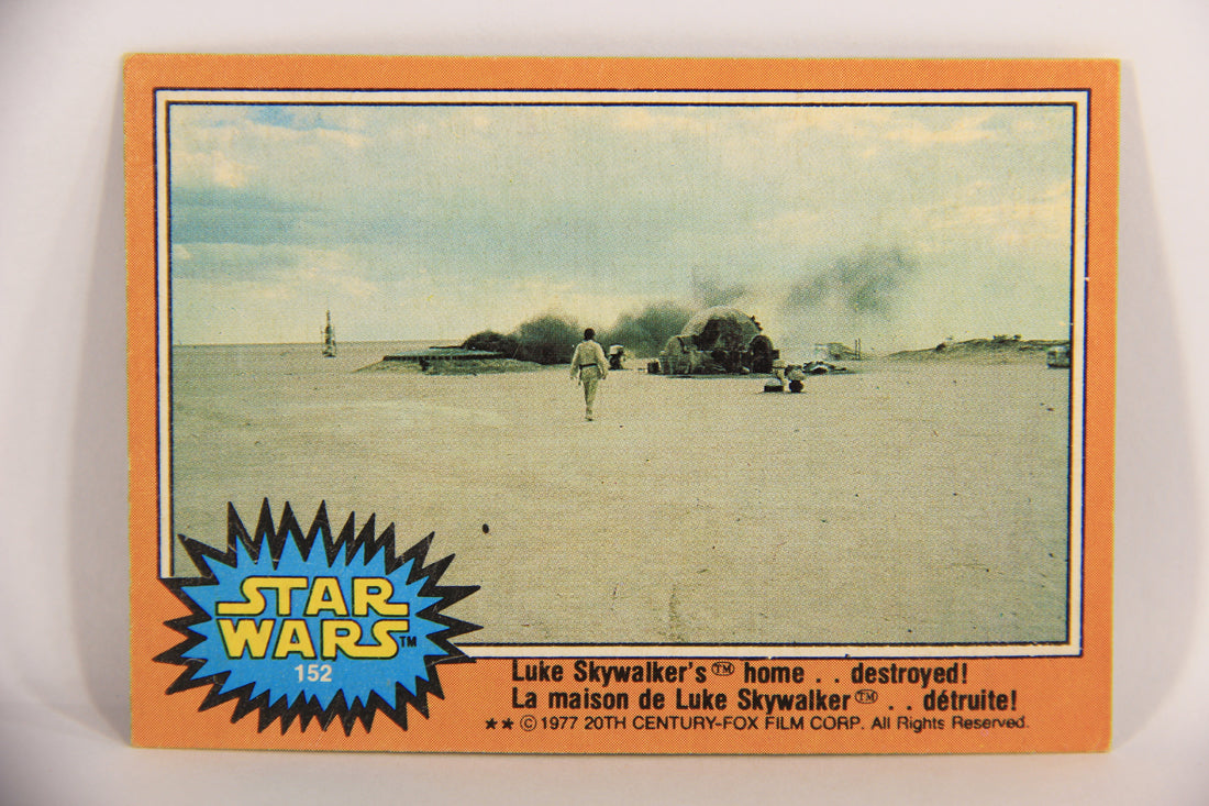 Star Wars 1977 Trading Card #152 Luke Skywalker's Home Destroyed FR-ENG OPC L019999
