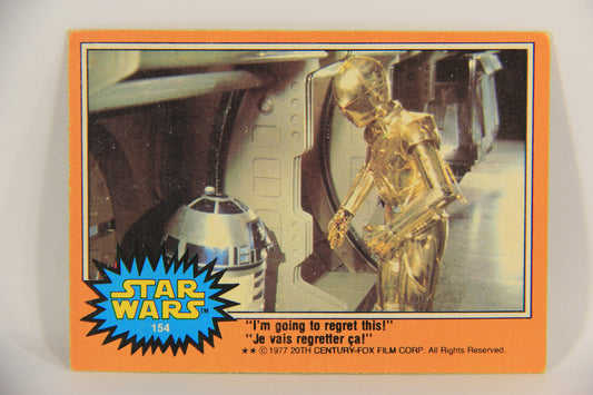 Star Wars 1977 Trading Card #154 I'm Going To Regret This FR-ENG OPC L020001