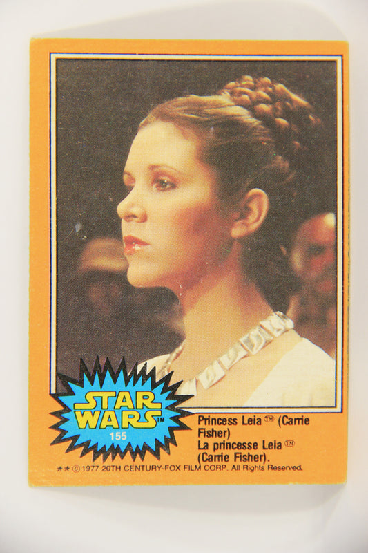 Star Wars 1977 Trading Card #155 Princess Leia (Carrie Fisher) FR-ENG OPC L020002