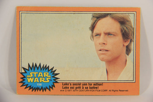Star Wars 1977 Trading Card #158 Luke's Secret Yen For Action FR-ENG OPC L020004