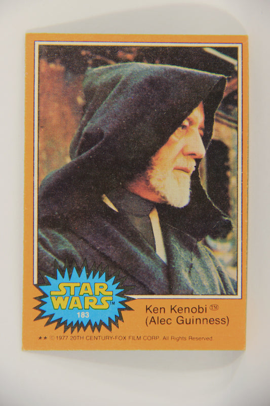 Star Wars 1977 Card #183 Ken Kenobi (Alec Guinness) Printing Error FR-ENG OPC L020021