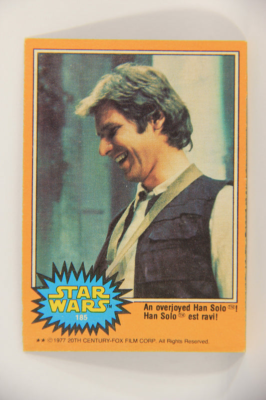 Star Wars 1977 Trading Card #185 An Overjoyed Han Solo FR-ENG O-Pee-Chee L020023