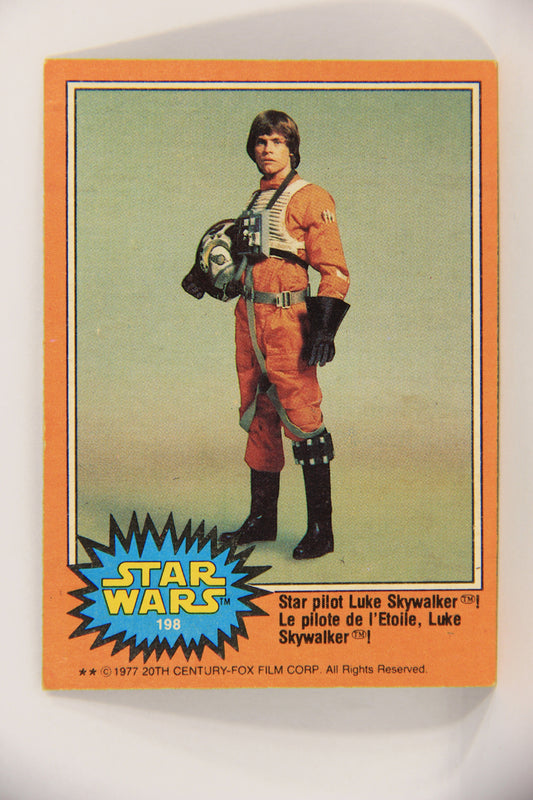 Star Wars 1977 Trading Card #198 Star Pilot Luke Skywalker FR-ENG O-Pee-Chee L020032
