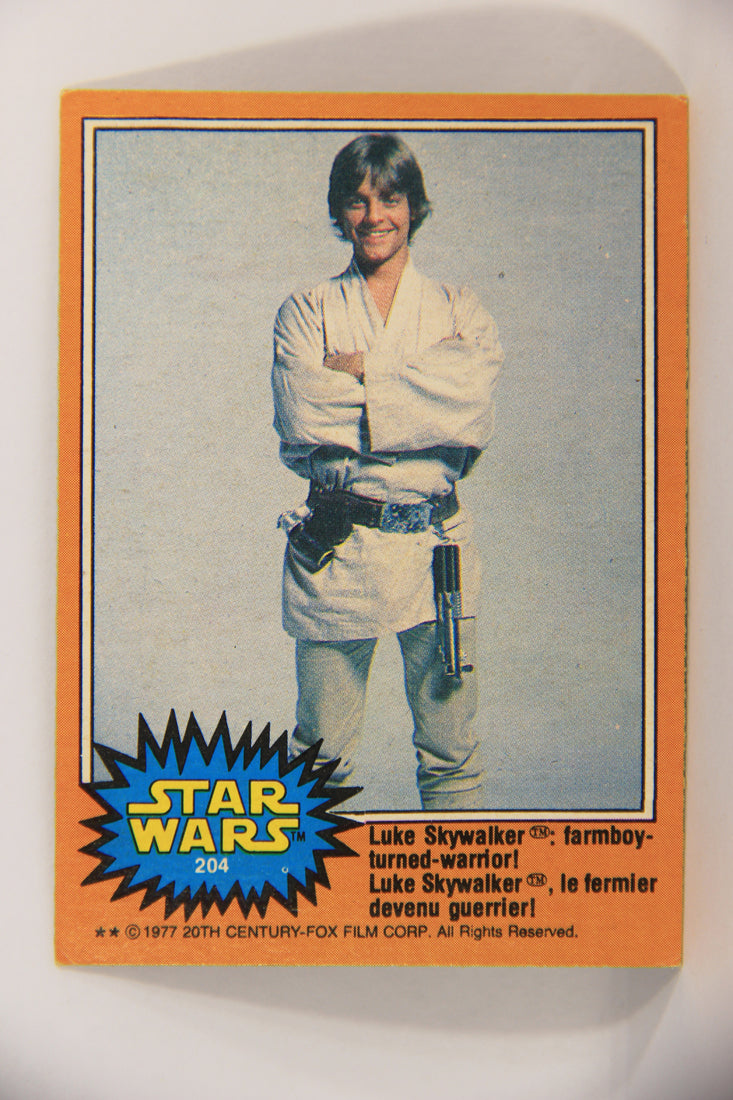 Star Wars 1977 Card #204 Luke Skywalker Farmboy-Turned-Warrior FR-ENG OPC L020035