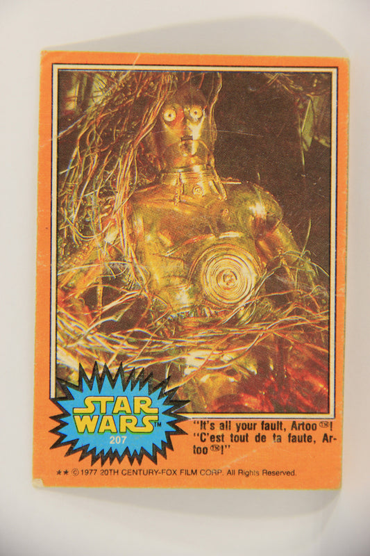Star Wars 1977 Trading Card #207 It's All Your Fault Artoo FR-ENG O-Pee-Chee L020037