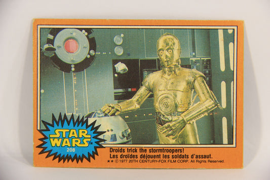Star Wars 1977 Trading Card #208 Droids Trick The Stormtroopers FR-ENG OPC L020038