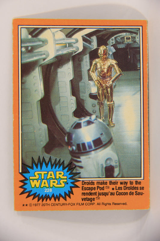 Star Wars 1977 Card #228 Droids Make Their Way To The Escape Pod FR-ENG OPC L020053