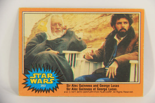 Star Wars 1977 Trading Card #263 Sir Alec Guinness And George Lucas FR-ENG OPC L020075