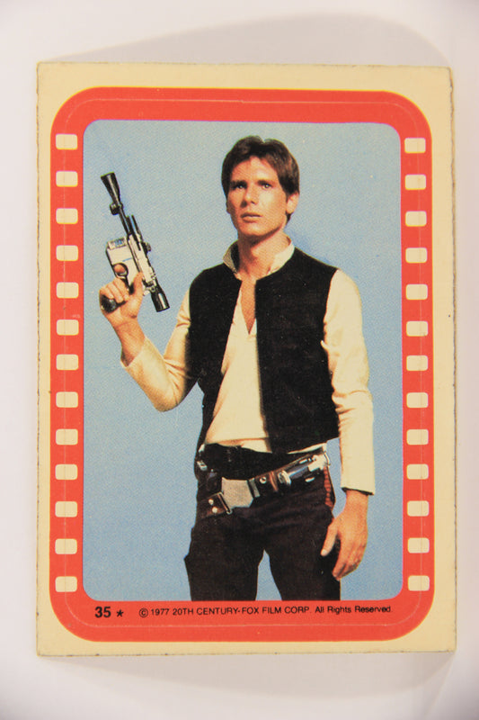 Star Wars 1977 Sticker Card #35 Han Solo (Harrison Ford) ENG O-Pee-Chee L020077
