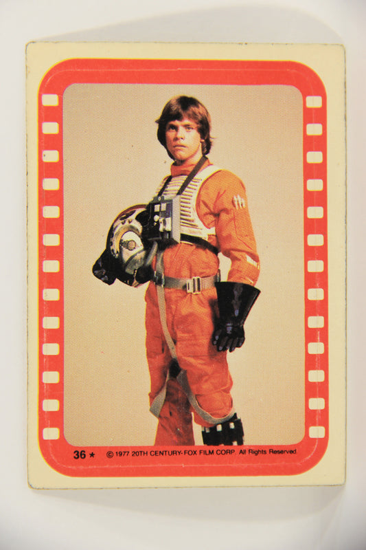 Star Wars 1977 Sticker Card #36 Star Pilot Luke Skywalker ENG O-Pee-Chee L020078