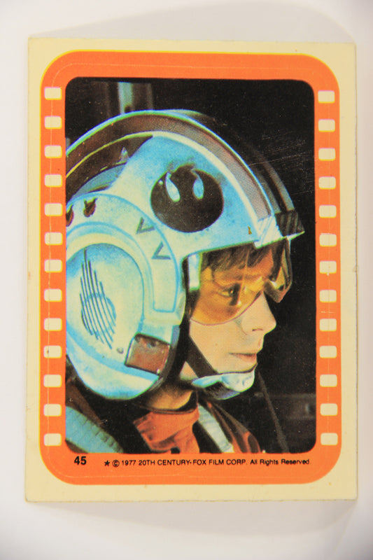Star Wars 1977 Sticker Card #45 A Critical Moment For Luke Skywalker ENG OPC L020085