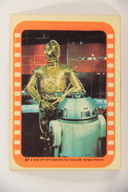 Star Wars 1977 Sticker Card #47 Threepio And Artoo ENG Topps L020086