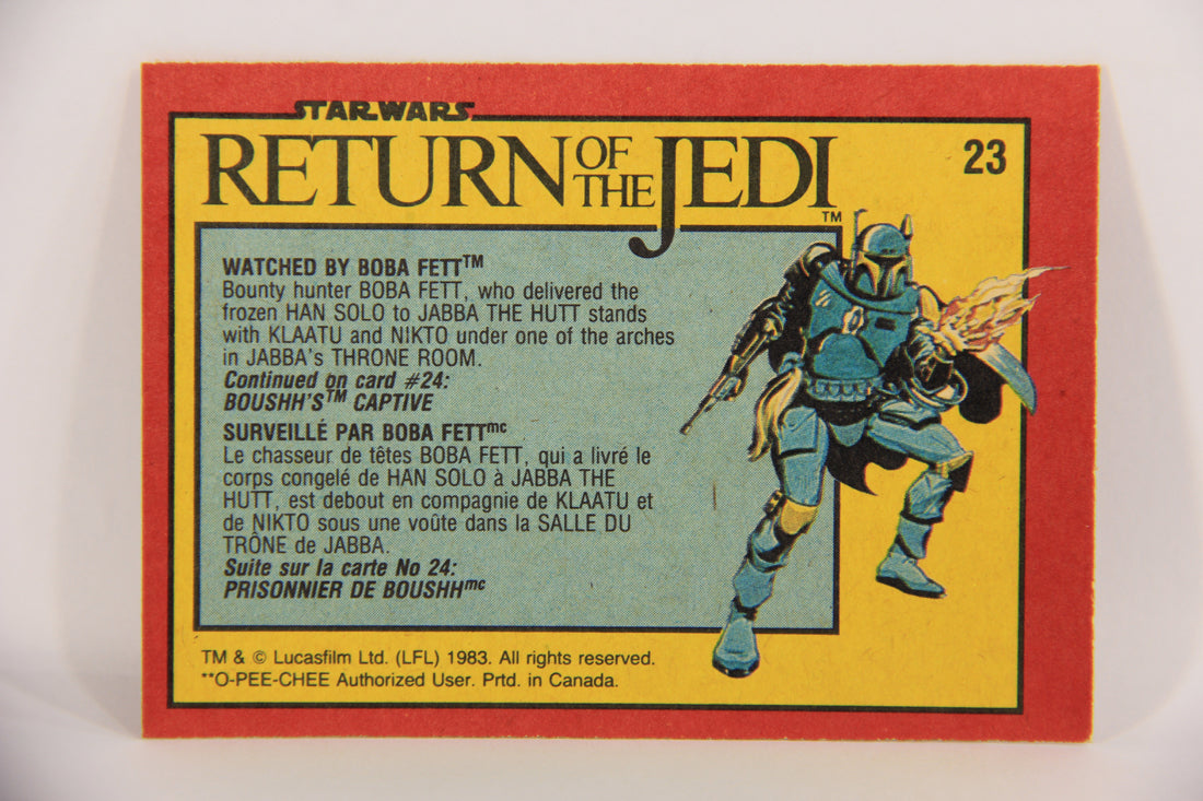 Star Wars Return Of The Jedi 1983 Card #23 Watched By Boba Fett FR-ENG OPC L020102