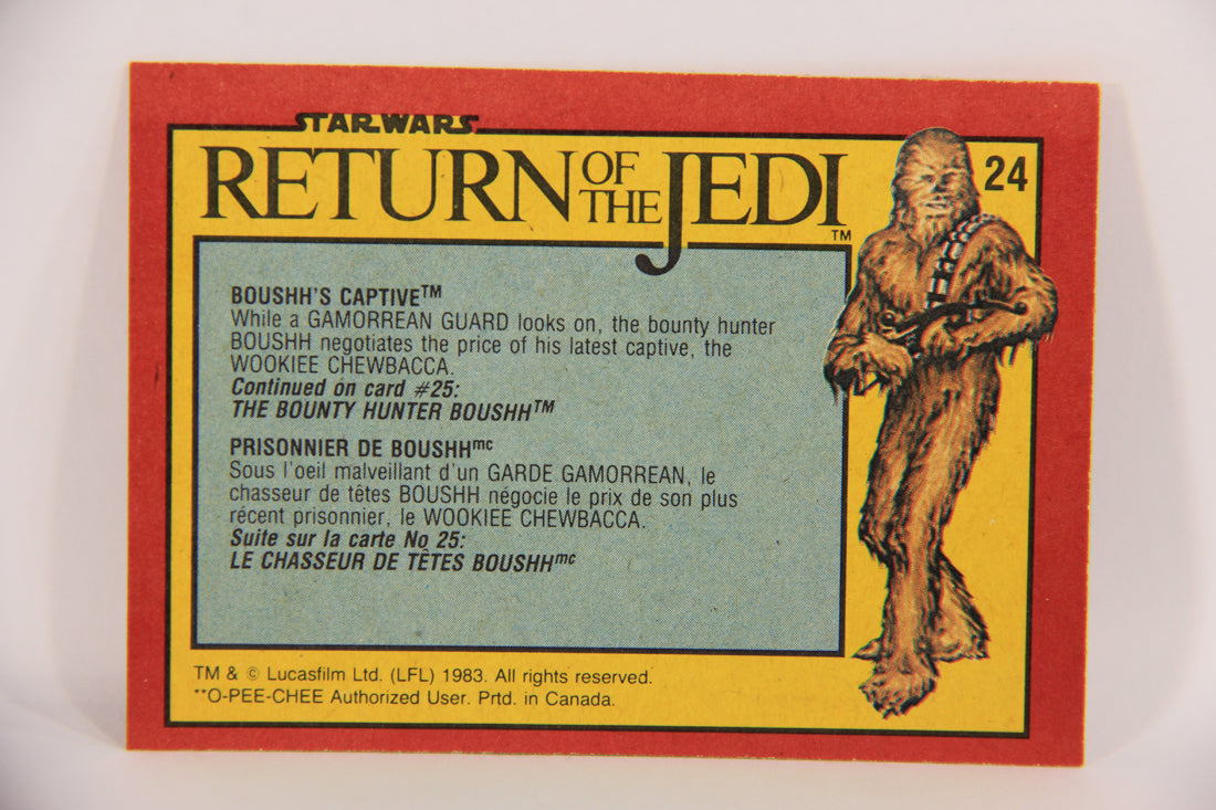 Star Wars Return Of The Jedi 1983 Card #24 Boushh's Captive FR-ENG OPC L020103