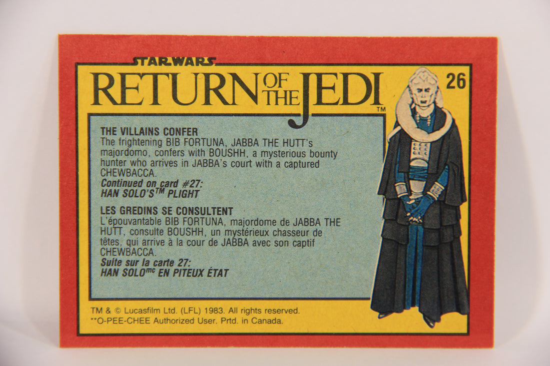 Star Wars Return Of The Jedi 1983 Card #26 The Villains Confer FR-ENG OPC L020104