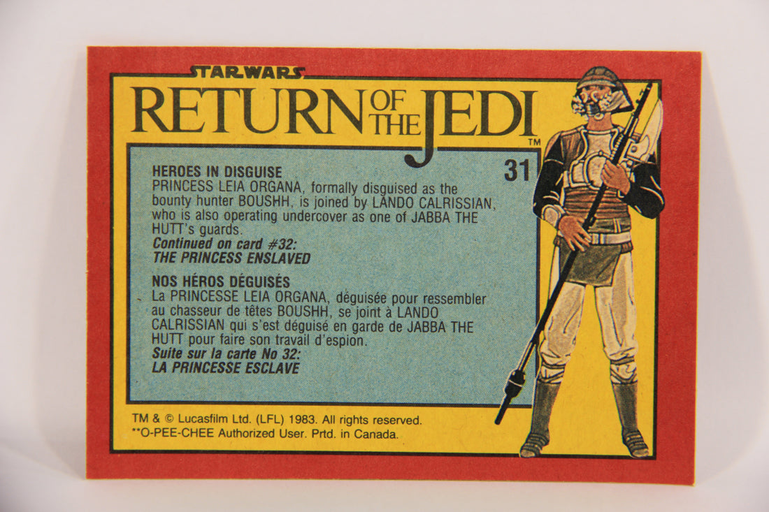Star Wars Return Of The Jedi 1983 Card #31 Heroes In Disguise FR-ENG OPC L020107