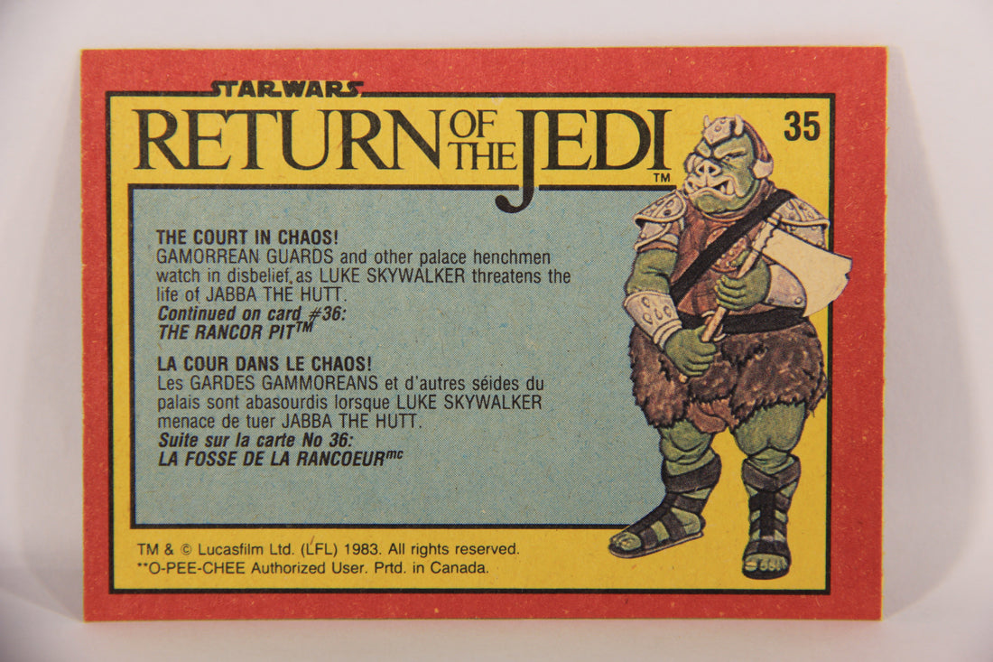 Star Wars Return Of The Jedi 1983 Card #35 The Court In Chaos FR-ENG OPC L020110