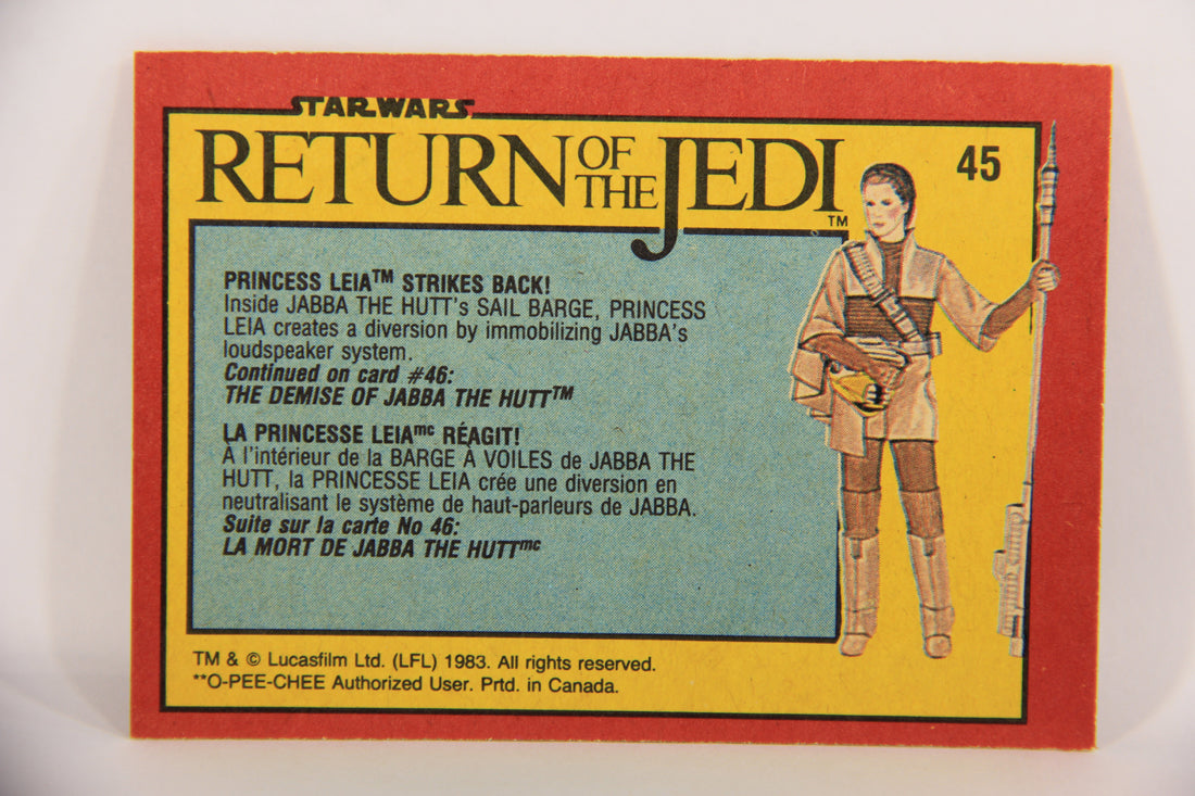 Star Wars Return Of The Jedi 1983 Card #45 Princess Leia Strikes Back FR-ENG OPC L020115