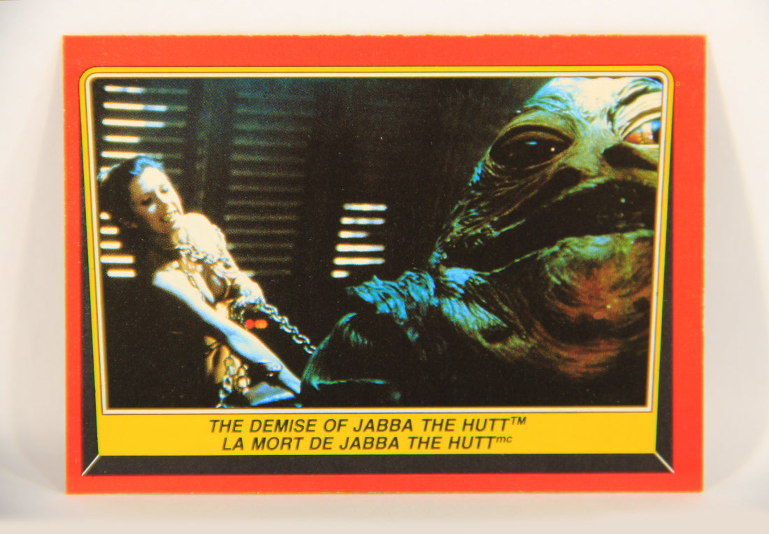 Star Wars ROTJ 1983 Card #46 The Demise Of Jabba The Hutt FR-ENG OPC L020116
